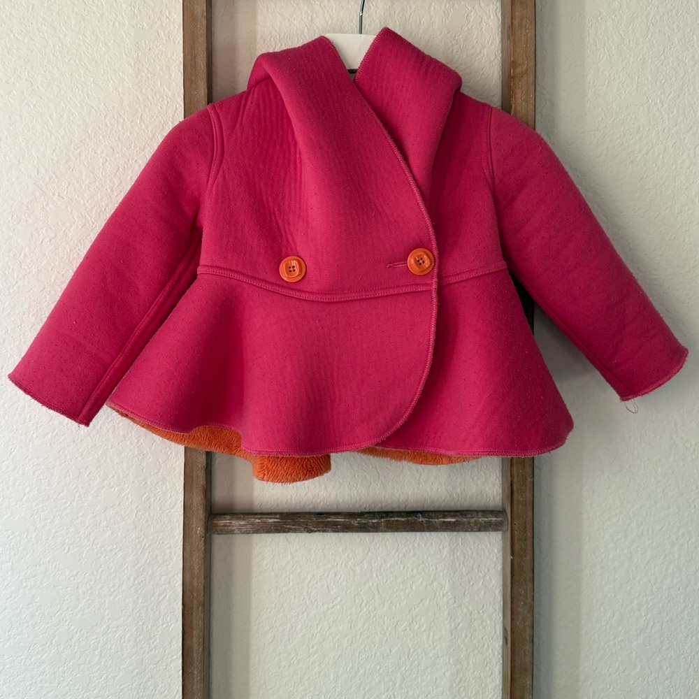 Mack & Co. Pink Fleece Lined Peplum Coat sz: 12M